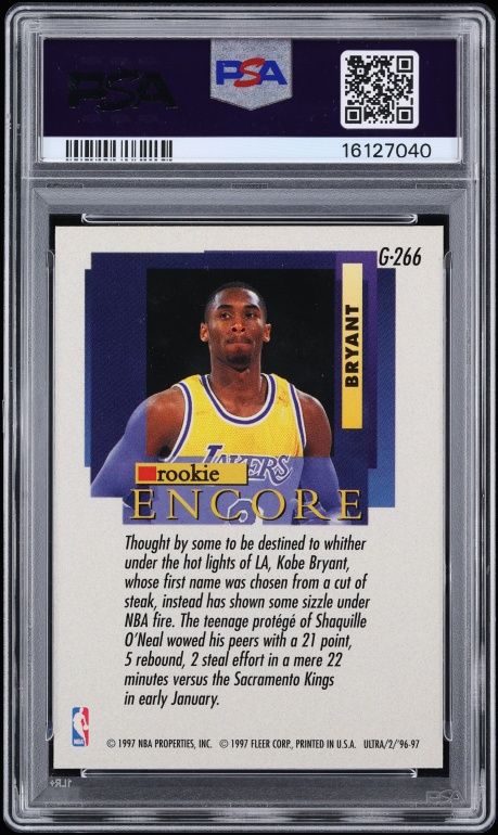 1996 Ultra Gold Medallion Kobe Bryant ROOKIE #G-266 PSA 10 GEM MINT - Photo 2