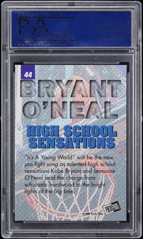1996 Press Pass H.S. Sensations Silver Kobe Bryant Jermaine O'Neal ROOKIE #44 PSA 10 GEM MINT - Photo 2