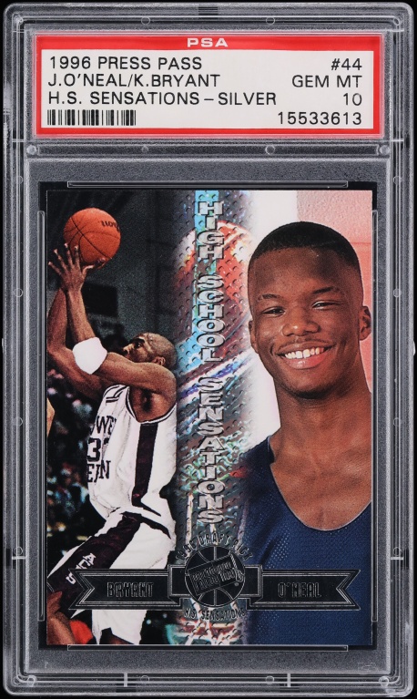 1996 Press Pass H.S. Sensations Silver Kobe Bryant Jermaine O'Neal ROOKIE #44 PSA 10 GEM MINT