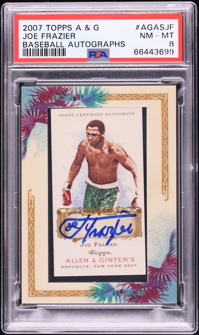 2007 Topps Allen & Ginter Baseball Framed Joe Frazier AUTO #AGA-SJF PSA 8 NM-MT