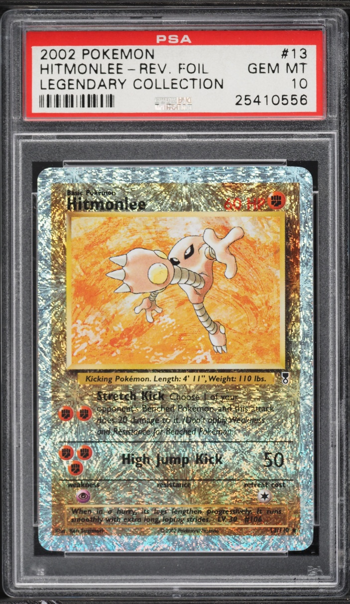 2002 Pokemon Legendary Collection Reverse Holo Hitmonlee #13 PSA 10 GEM MINT