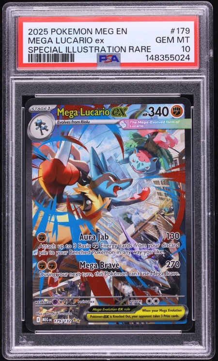 2025 Pokemon Mega Evolution SIR Mega Lucario ex #179 PSA 10 GEM MINT