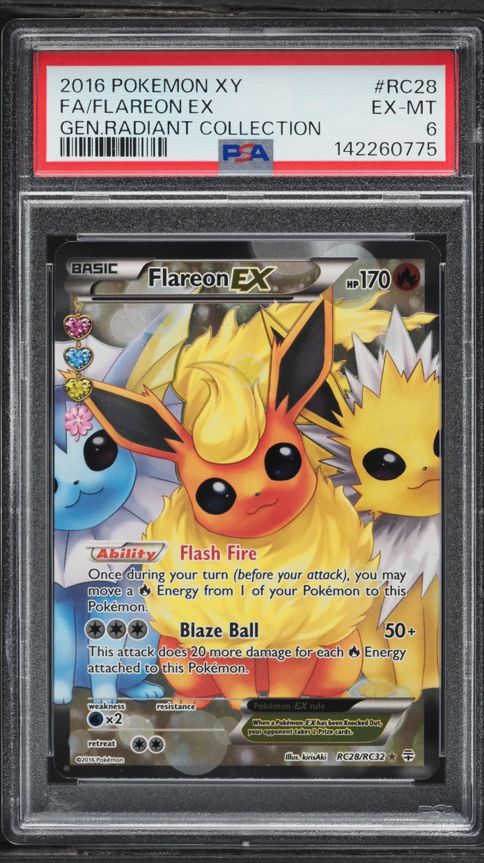 2016 Pokemon XY Generations Radiant Collection Full Art Flareon EX #RC28 PSA 6 EXMT