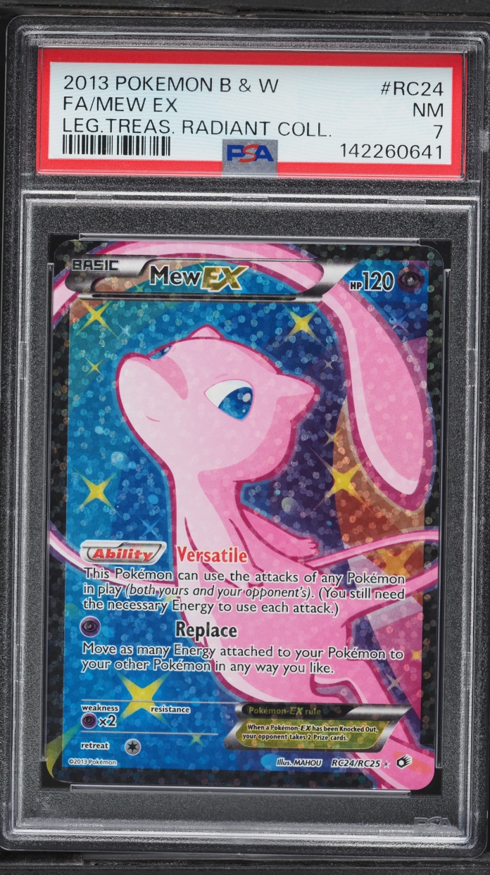 2013 Pokemon Black & White Legendary Treasures Radiant Collection Full Art Mew EX #RC24 PSA 7