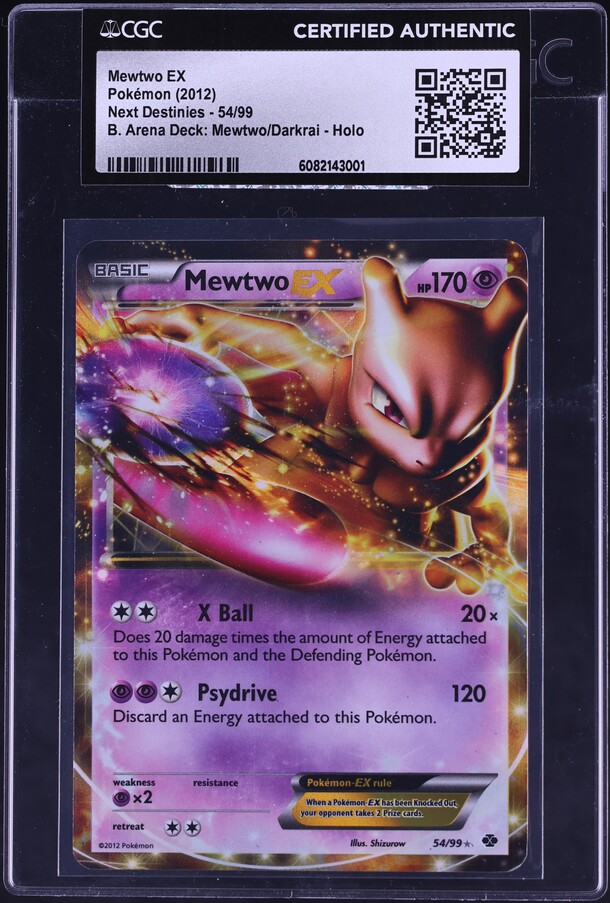 2012 Pokemon Black & White Next Destinies Full Art Mewtwo EX