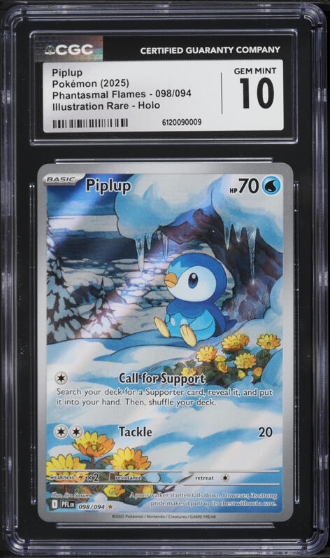 2025 Pokemon Mega Phantasmal Flames IR Piplup #98 CGC 10 GEM MINT