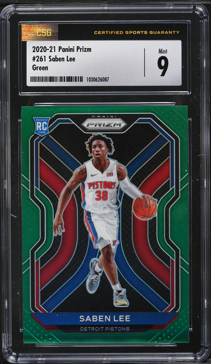 2020 Panini Prizm Green Saben Lee ROOKIE #261 CSG 9 MINT