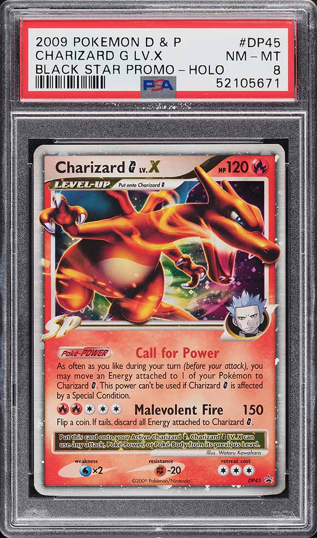 2009 Pokemon Diamond & Pearl Black Star Promo Holo Charizard G Lv.X #DP45 PSA  8