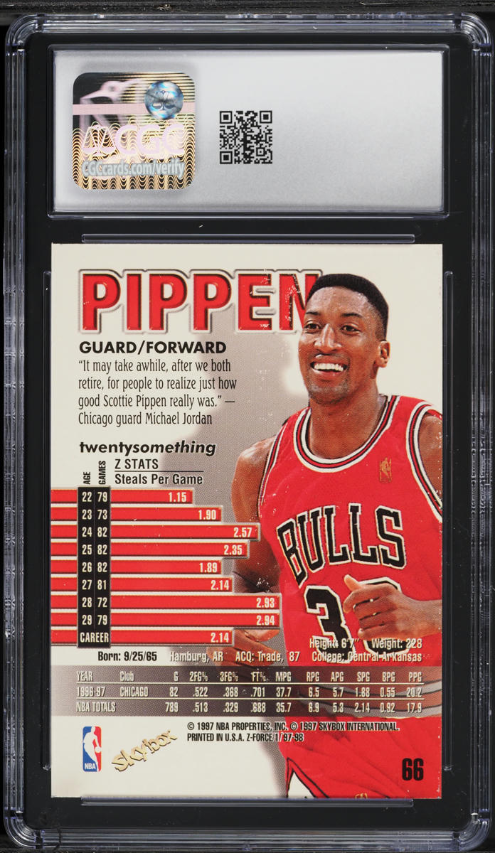 1997 Skybox Z-Force Scottie Pippen #66 CGC 6.5 EXMT+