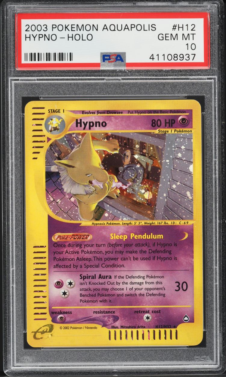 2003 Pokemon Aquapolis Holo Hypno #H12 PSA 10 GEM MINT