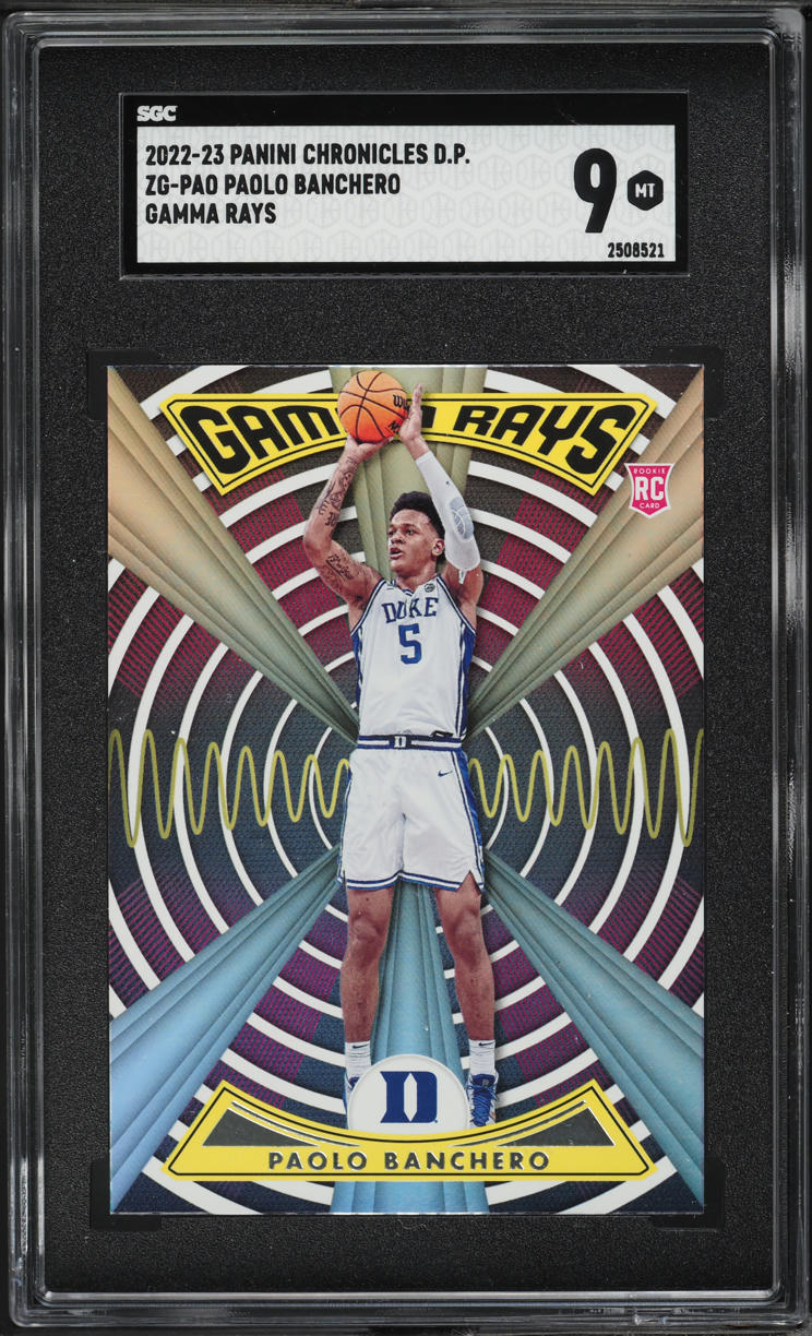 2022 Panini Chronicles Draft Picks Gamma Rays Paolo Banchero ROOKIE SGC 9 MINT