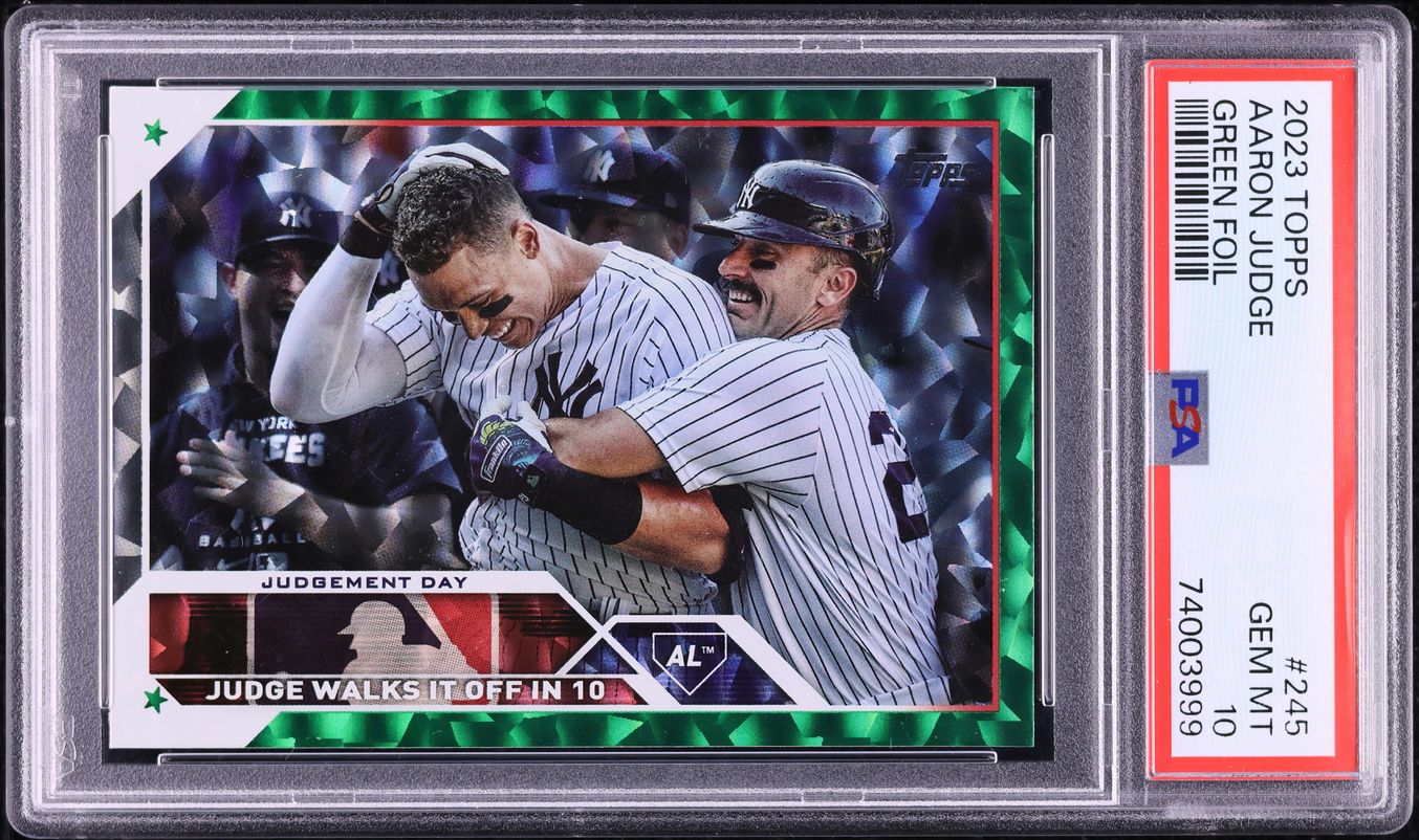 2023 Topps Green Foil Aaron Judge /499 #245 PSA 10 GEM MINT