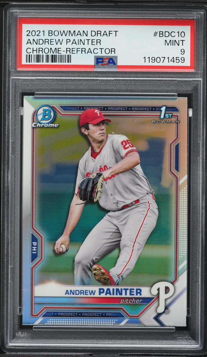 2021 Bowman Chrome Draft Refractor Andrew Painter PROSPECT #BDC10 PSA 9 MINT
