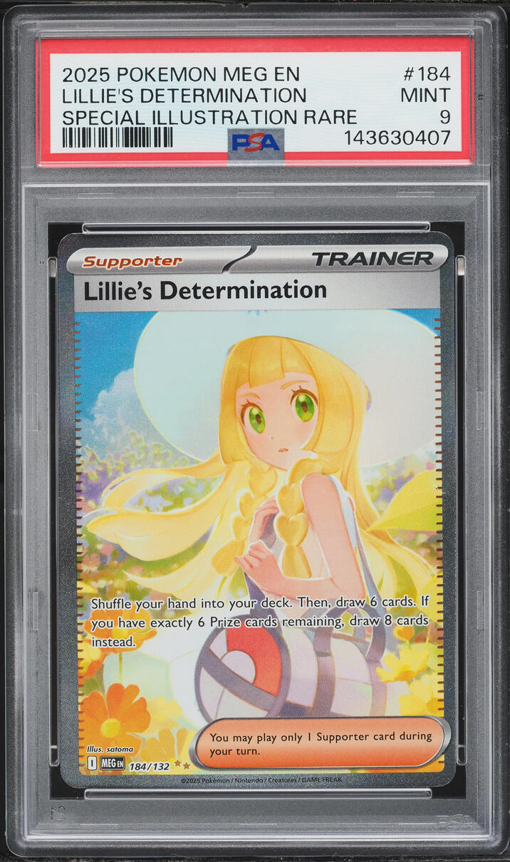 2025 Pokemon Mega Evolution SIR Lillie's Determination #184 PSA 9 MINT