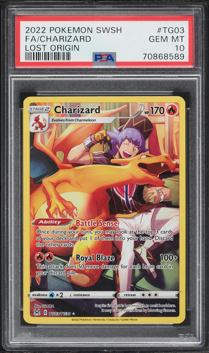 2022 Pokemon Sword & Shield Lost Origin CHR Charizard #TG03 PSA 10 GEM MINT