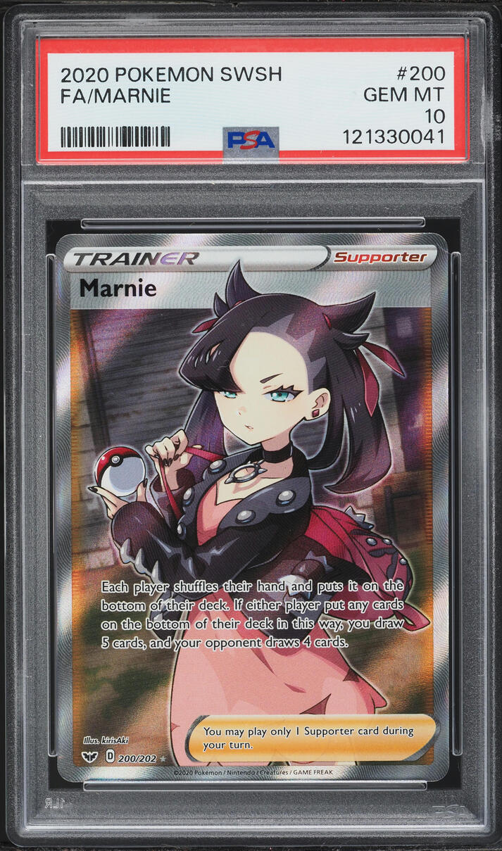 2020 Pokemon Sword & Shield Full Art Marnie #200 PSA 10 GEM MINT