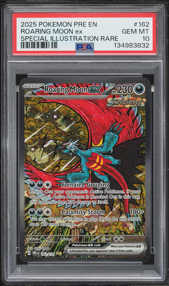 2025 Pokemon Scarlet & Violet Prismatic Evolutions SIR Roaring Moon ex #162 PSA 10 GEM MINT