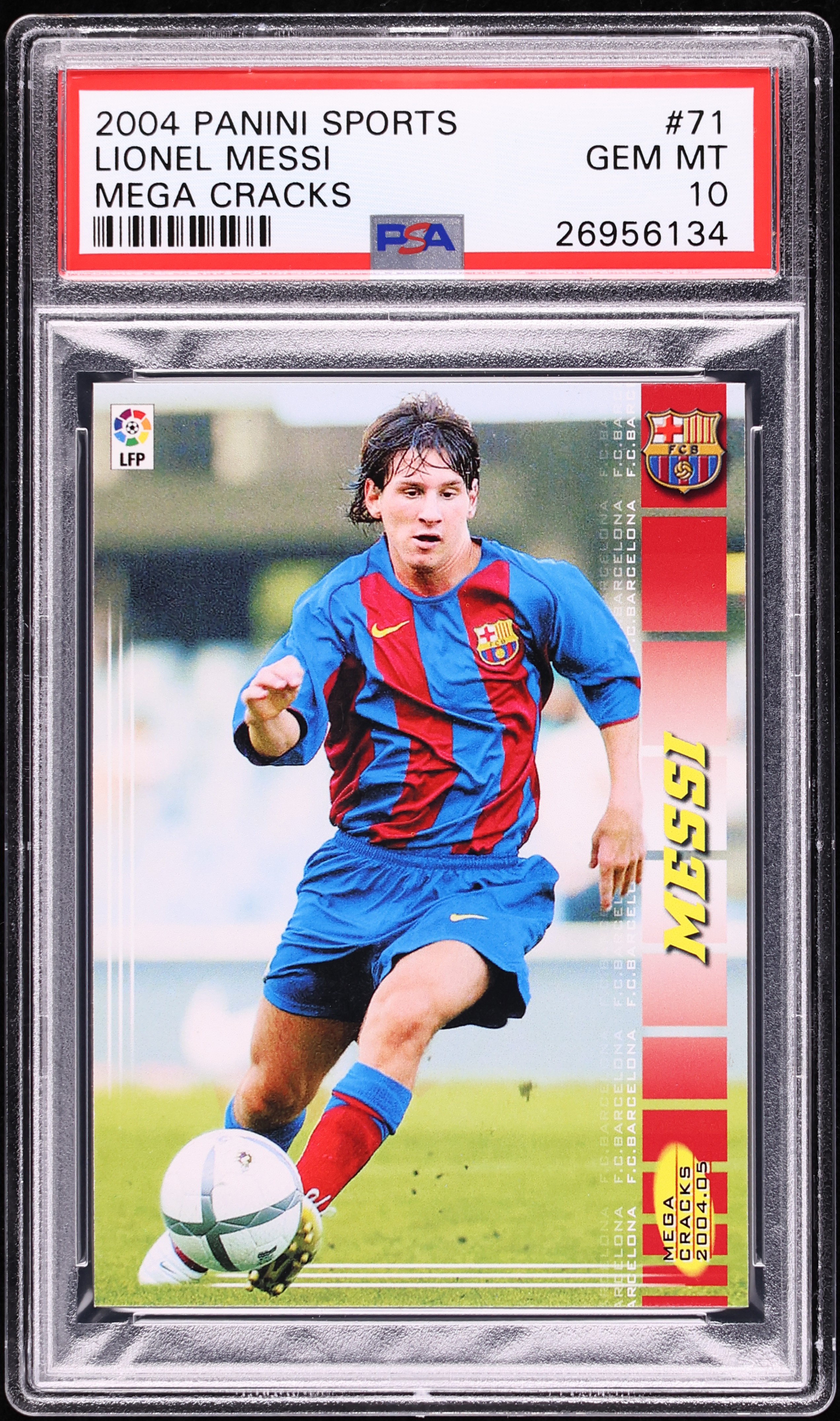 リオネルメッシ　ルーキーカード 2004 Panini Mega Cracks MESSI ROOKIE CARD 2004/05. MEGACRACKS #71BIS GREAT CONDITION