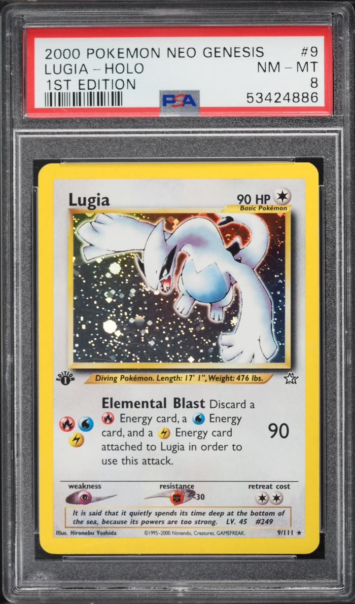 2000 Pokemon Neo Genesis 1st Edition Holo Lugia #9 PSA 8 NM-MT