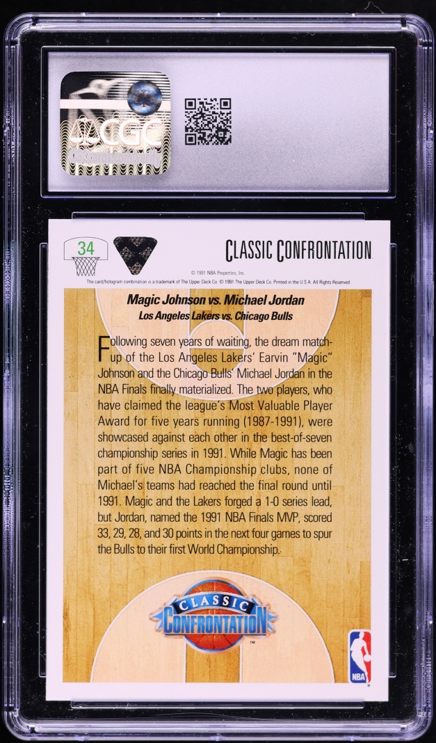 1991 Upper Deck Basketball Magic Johnson VS Michael Jordan #34 CGC 10 GEM MINT