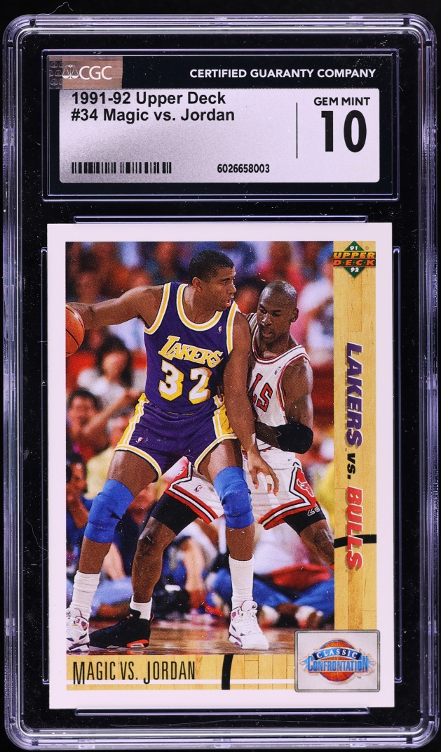 1991 Upper Deck Basketball Magic Johnson VS Michael Jordan #34 CGC 10 GEM MINT