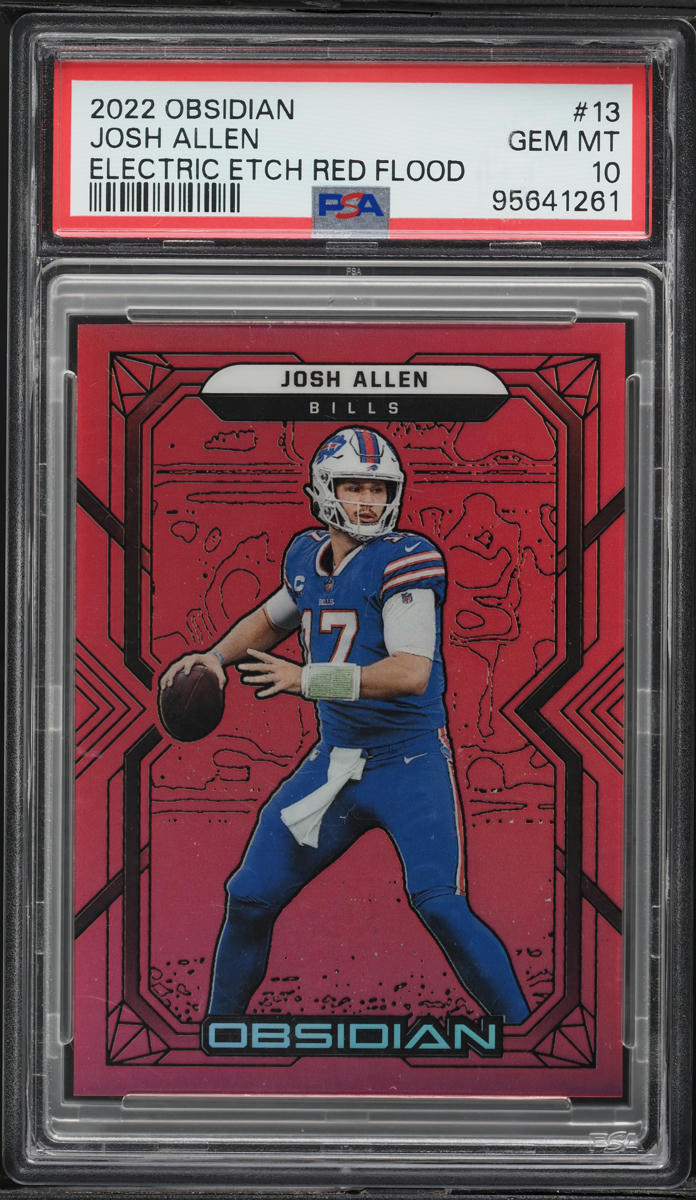 2022 Panini Obsidian Electric Etch Red Flood Josh Allen /29 #13 PSA 10 GEM MINT