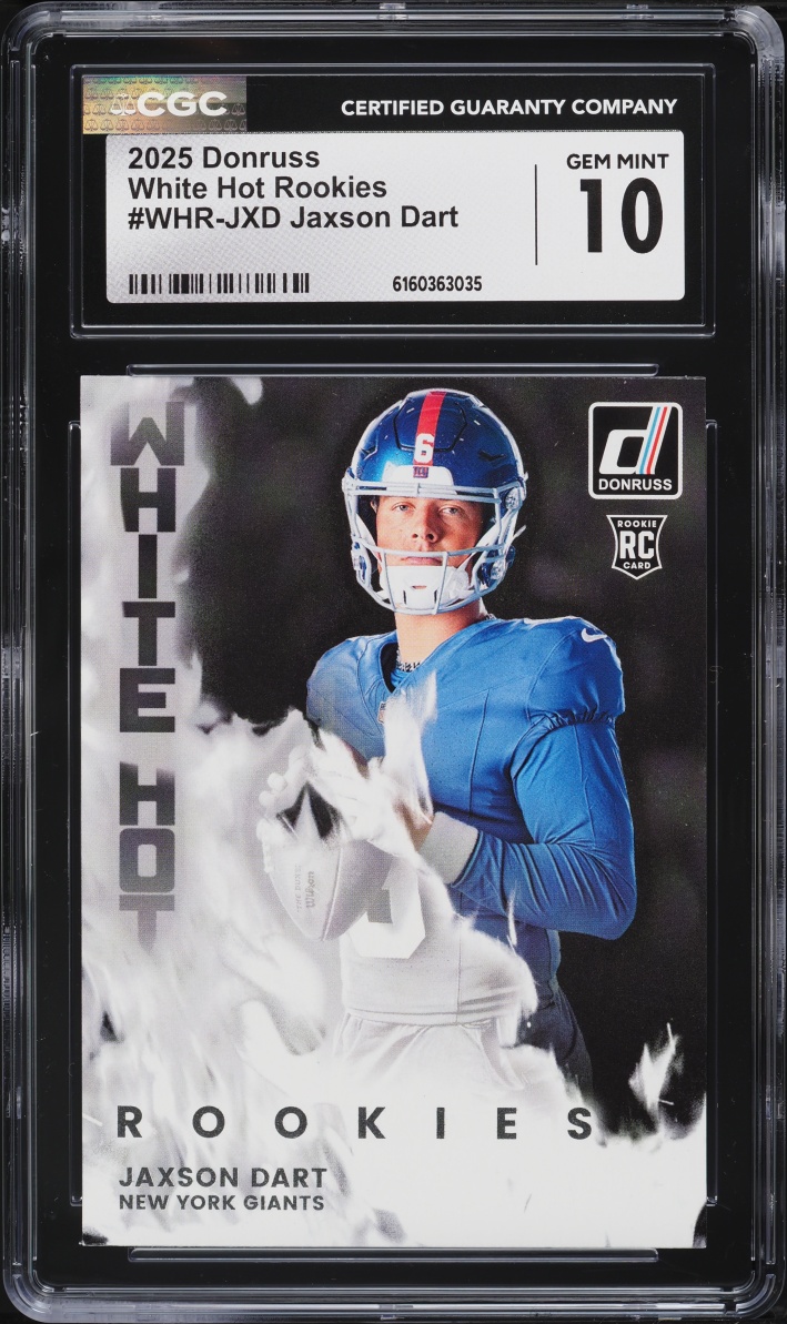 2025 Donruss White Hot Jaxson Dart ROOKIE #WHR-JXD CGC 10 GEM MINT
