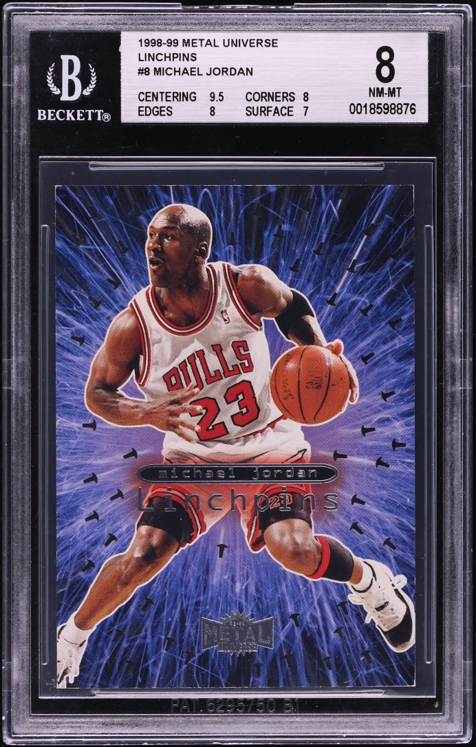 1998 Metal Universe Linchpins Michael Jordan #8 BGS 8 NM-MT