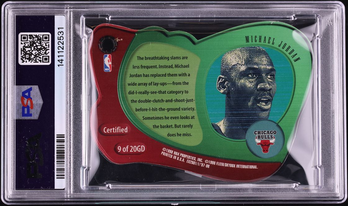 1997 Skybox E-X2001 Gravity Denied Die-Cut Michael Jordan #9 PSA 7 NRMT - Photo 2