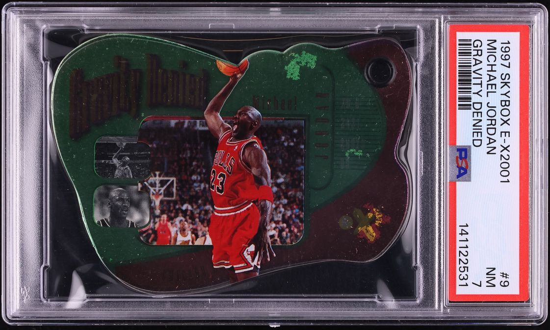 1997 Skybox E-X2001 Gravity Denied Die-Cut Michael Jordan #9 PSA 7 NRMT