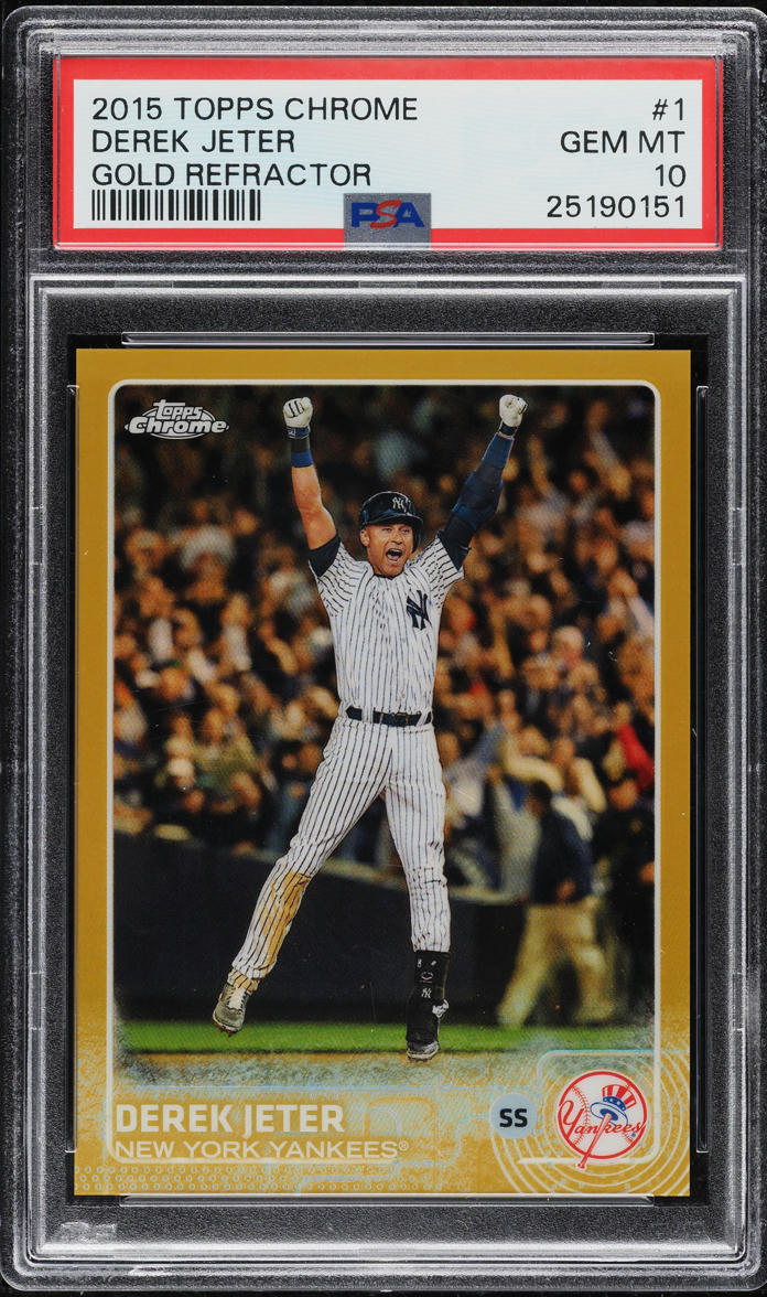 2015 Topps Chrome Gold Refractor Derek Jeter /50 #1 PSA 10 GEM MINT