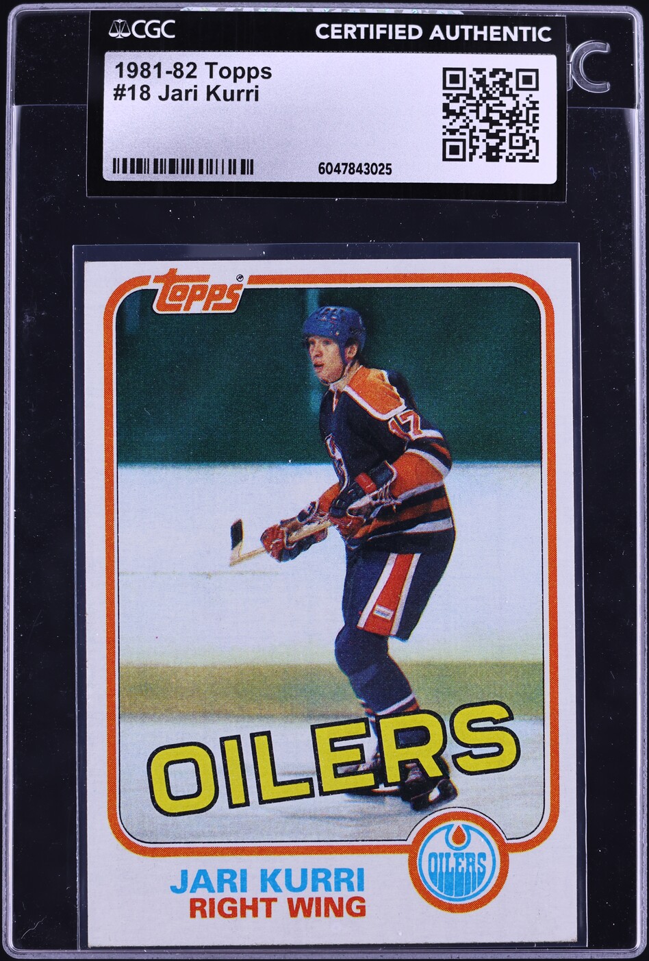 1981 Topps Hockey Jari Kurri ROOKIE #18 CGC AUTH