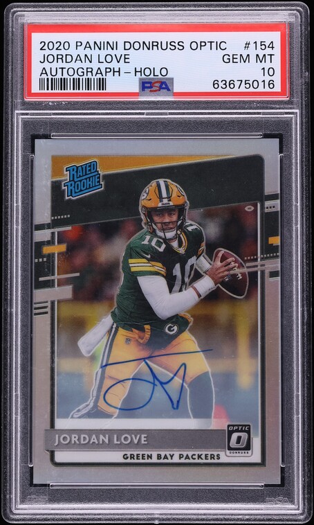 2020 Donruss Optic Holo Jordan Love ROOKIE AUTO /99 #154 PSA 10 GEM MINT