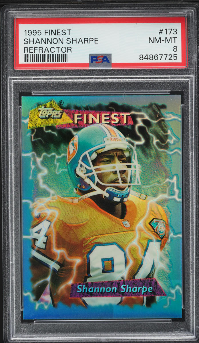 1995 Finest Refractor Shannon Sharpe #173 PSA 8 NM-MT