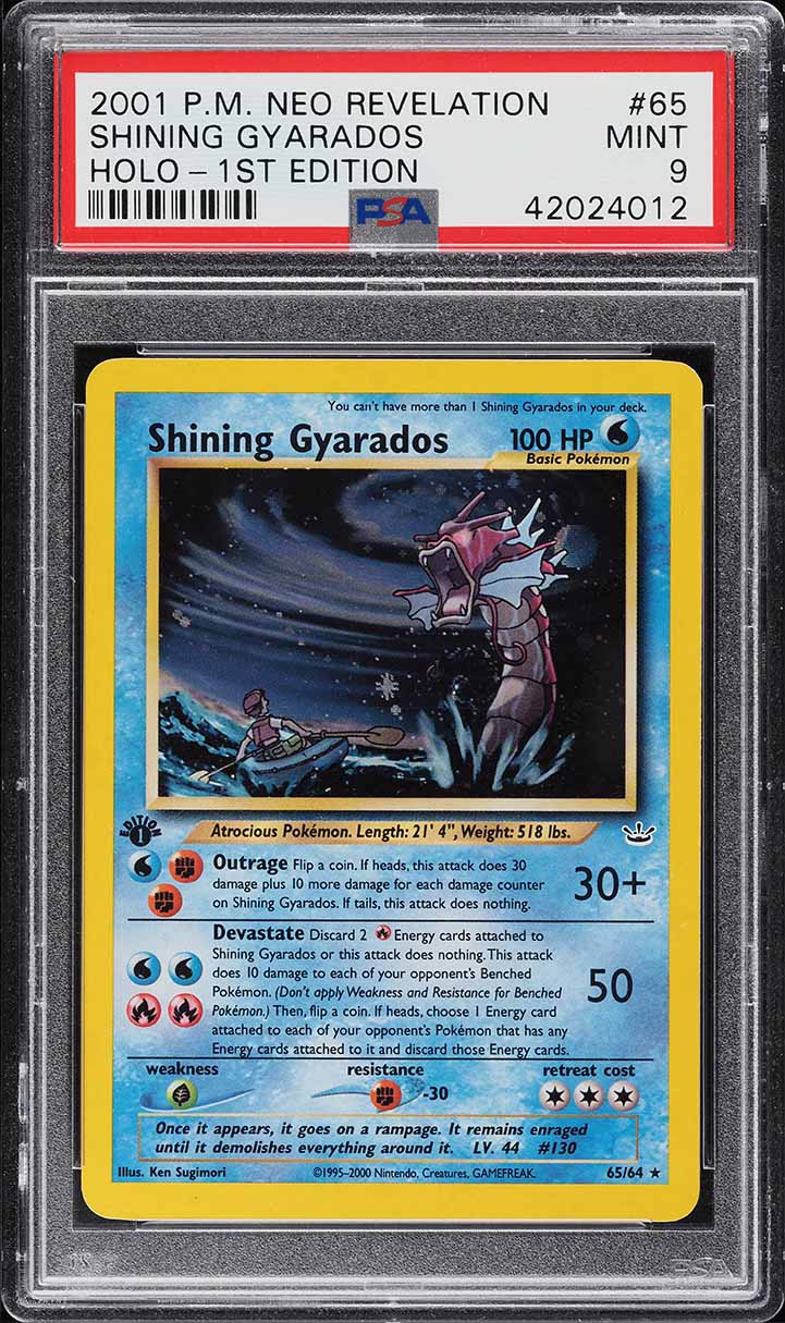 2001 Pokemon Neo Revelation 1st Edition Holo Shining Gyarados #65 PSA 9 MINT