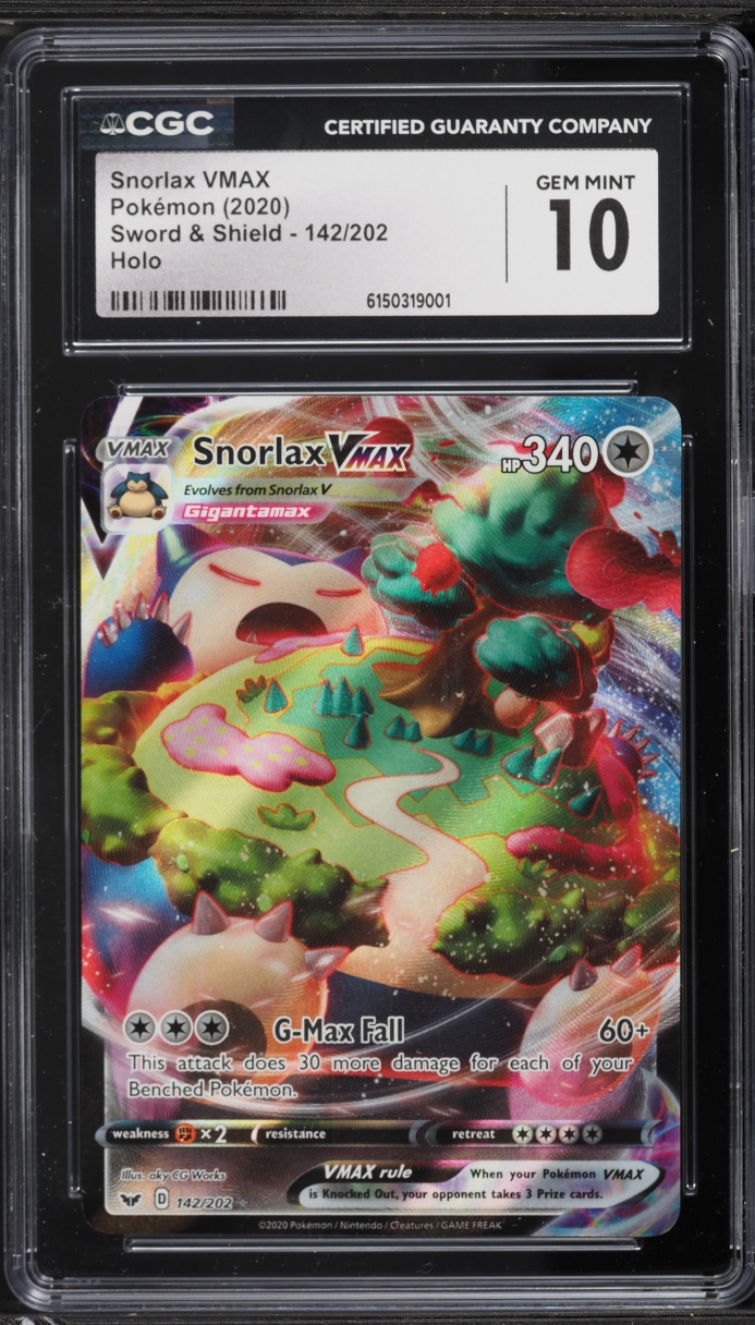 2020 Pokemon Sword & Shield Alt Art Snorlax VMAX #142 CGC 10 GEM MINT