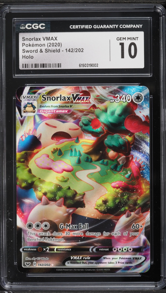 2020 Pokemon Sword & Shield Alt Art Snorlax VMAX #142 CGC 10 GEM MINT