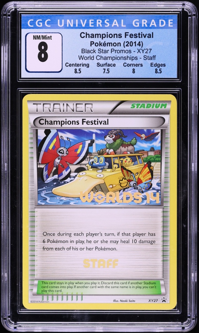 2014 Pokemon XY Black Star Promo World Championships Staff Champions Festival #XY27 CGC 8 NM-MT