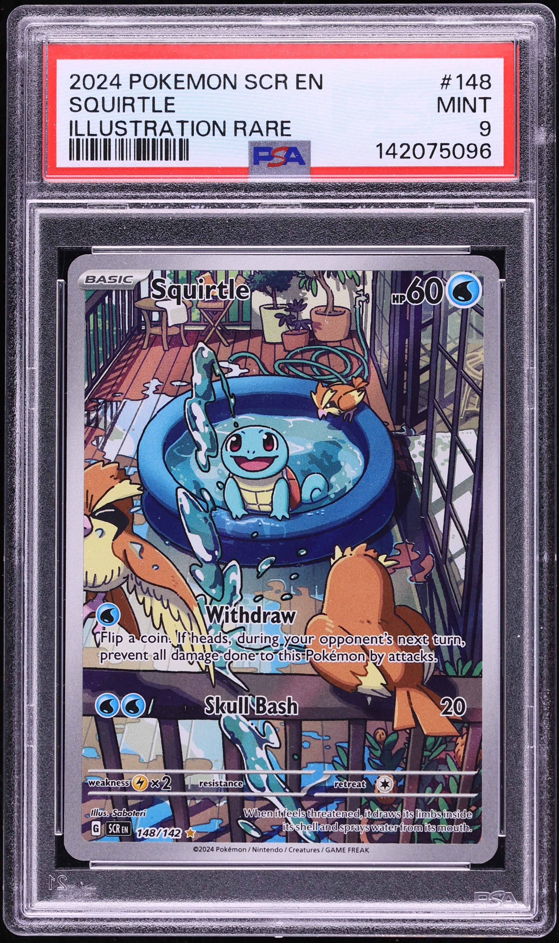 2024 Pokemon Scarlet & Violet Stellar Crown IR Squirtle #148 PSA 9 MINT