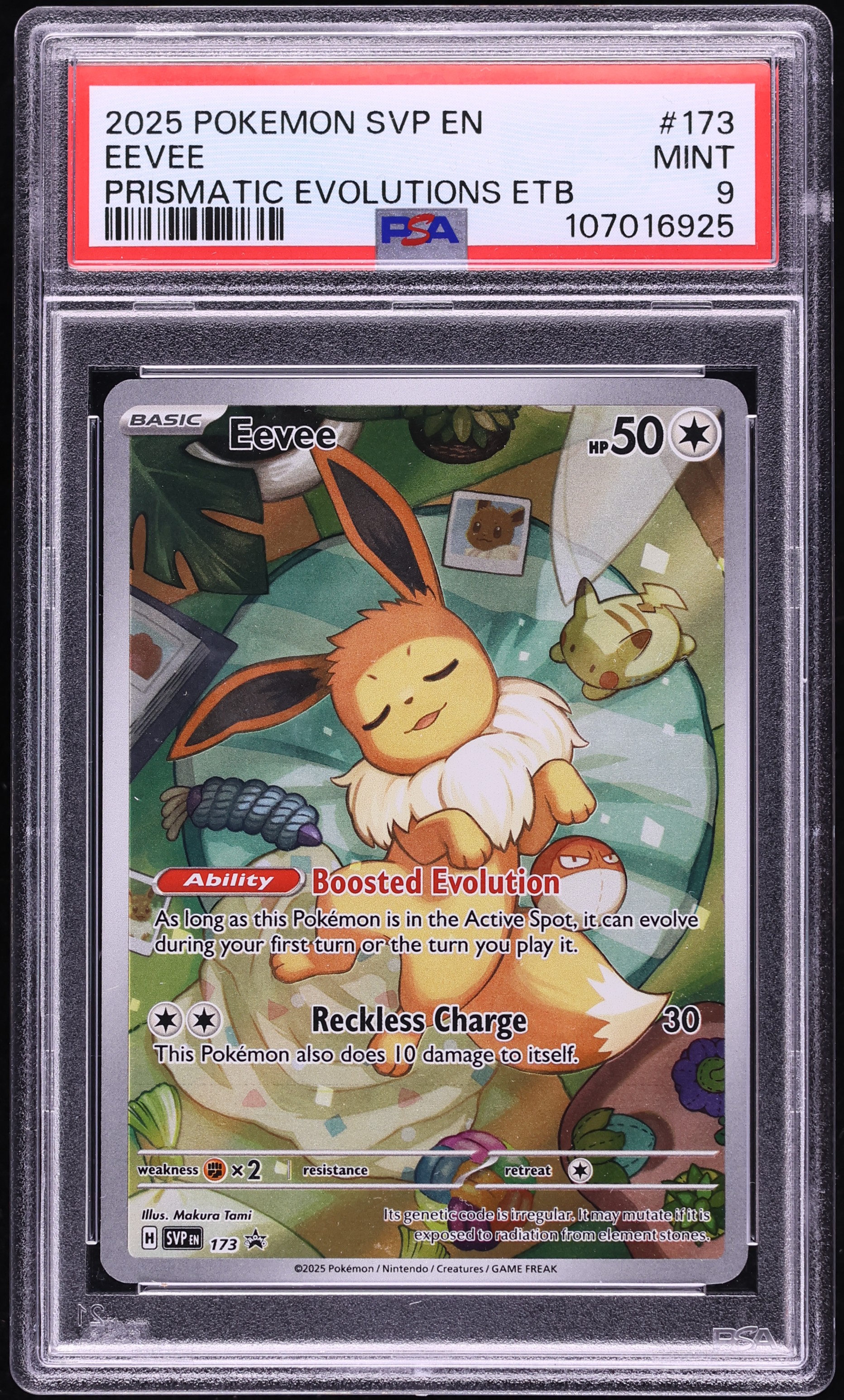 2025 Pokemon Scarlet & Violet Promo Prismatic Evolutions ETB FA Eevee #173 PSA 9 MINT