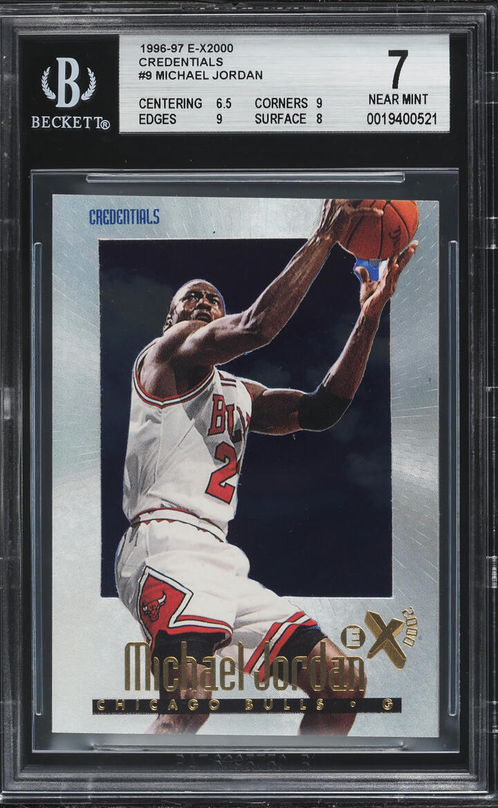 1996 Skybox E-X2000 Credentials Michael Jordan /499 #9 BGS 7 NRMT