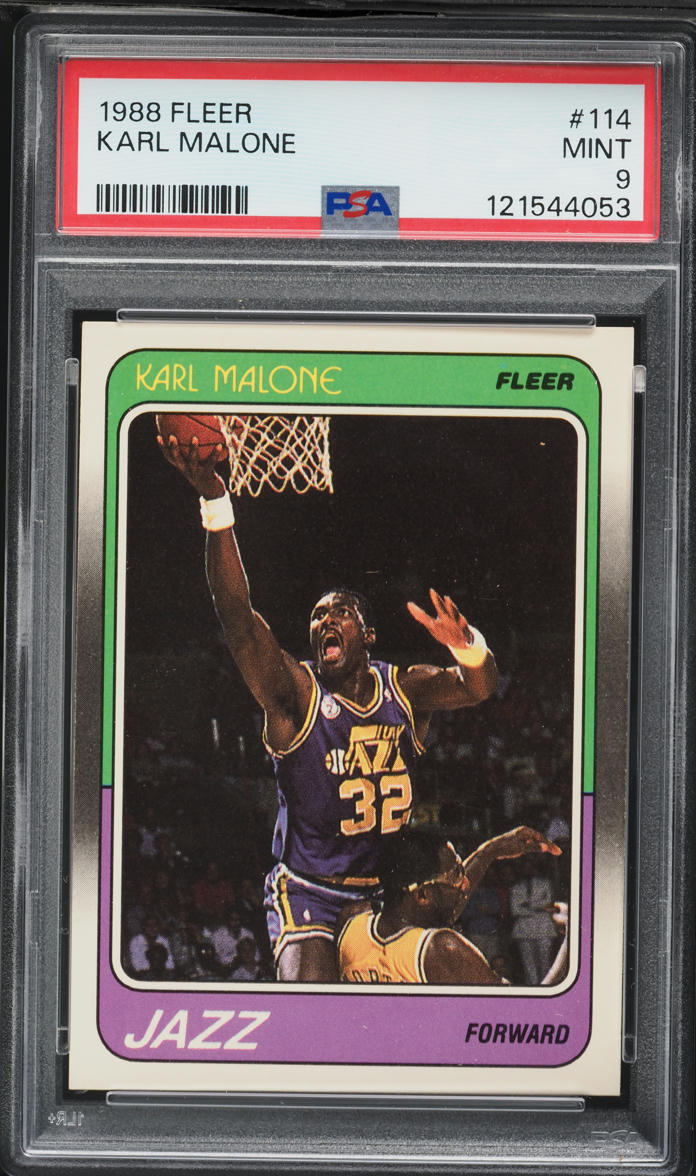 1988 Fleer Basketball Karl Malone #114 PSA 9 MINT