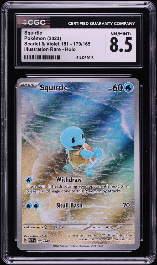 2023 Pokemon Scarlet & Violet 151 IR Squirtle #170 CGC 8.5 NM-MT+