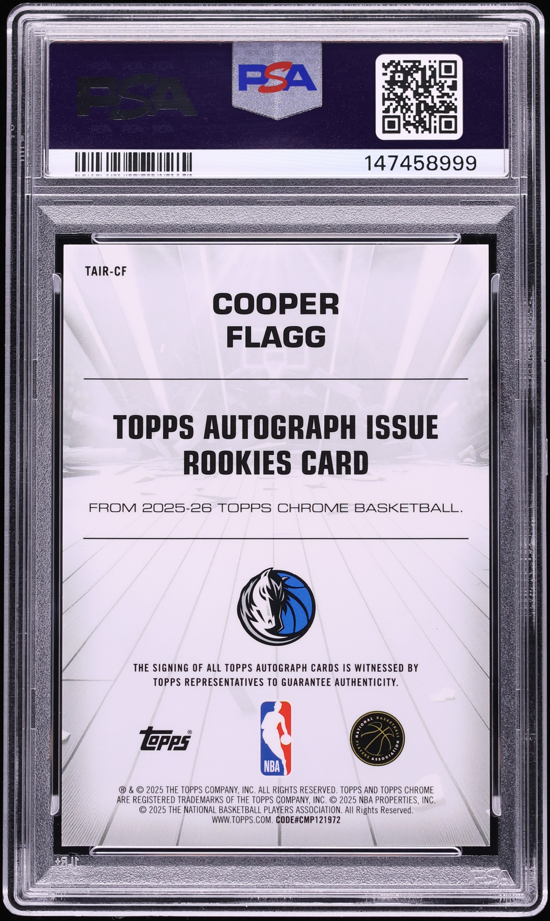 2025 Topps Chrome Sapphire Autograph Issue Red Cooper Flagg ROOKIE