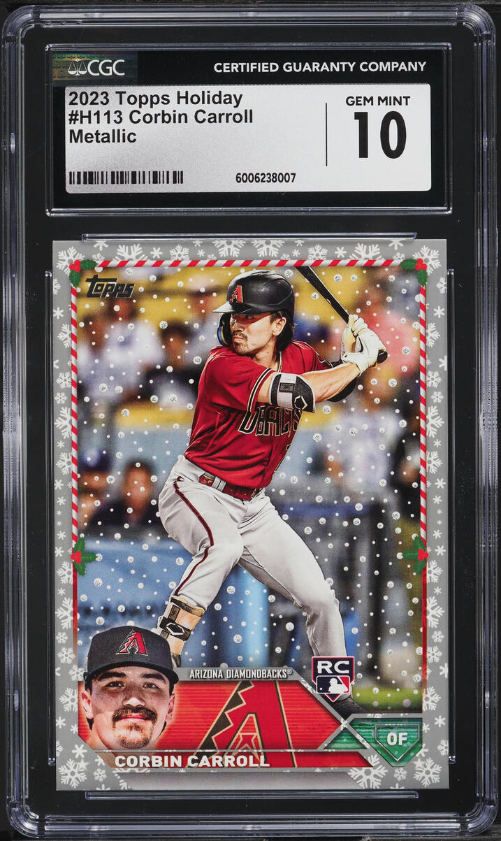 2023 Topps Holiday Metallic Corbin Carroll ROOKIE #H113 CGC 10 GEM MINT