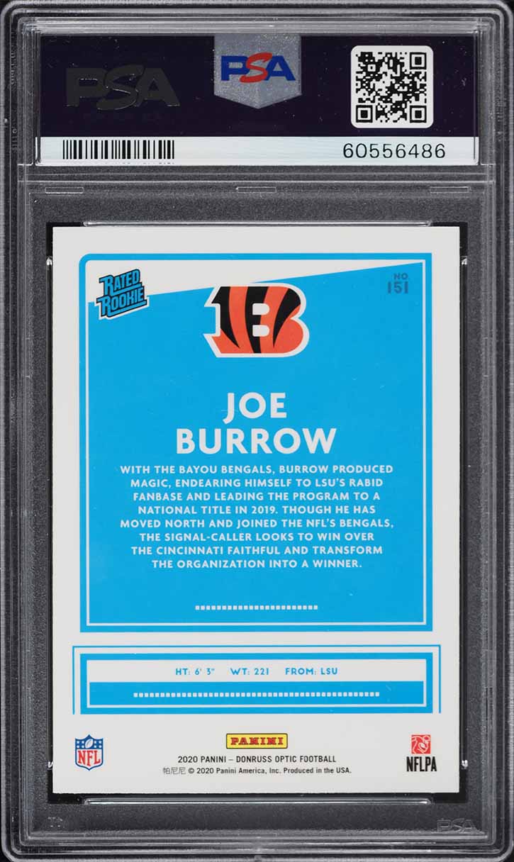 2020 Donruss Optic Joe Burrow ROOKIE #151 PSA 9 MINT