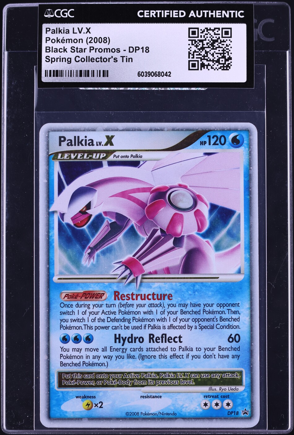 2008 Pokemon DP Black Star Promo Spring Collector's Palkia LV.X #DP18 CGC AUTH