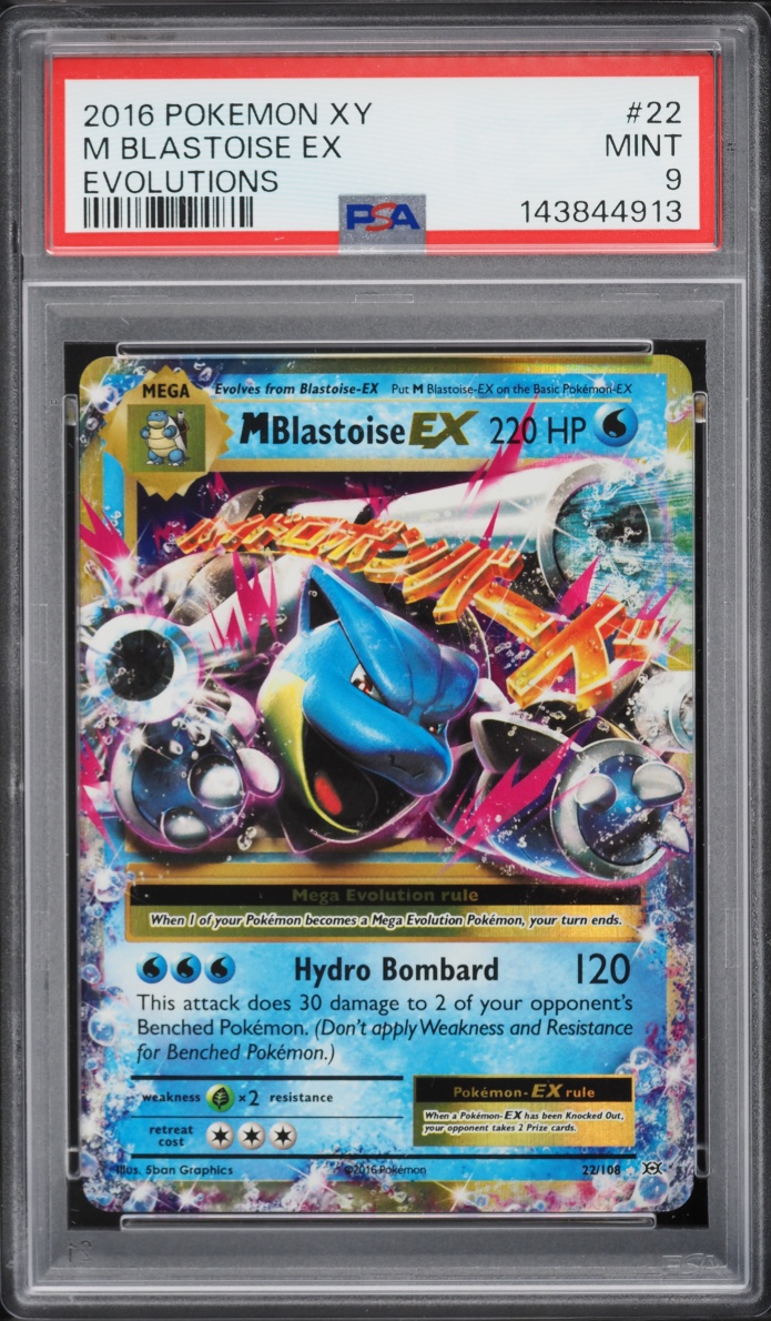 2016 Pokemon XY Evolutions M Blastoise EX #22 PSA 9 MINT