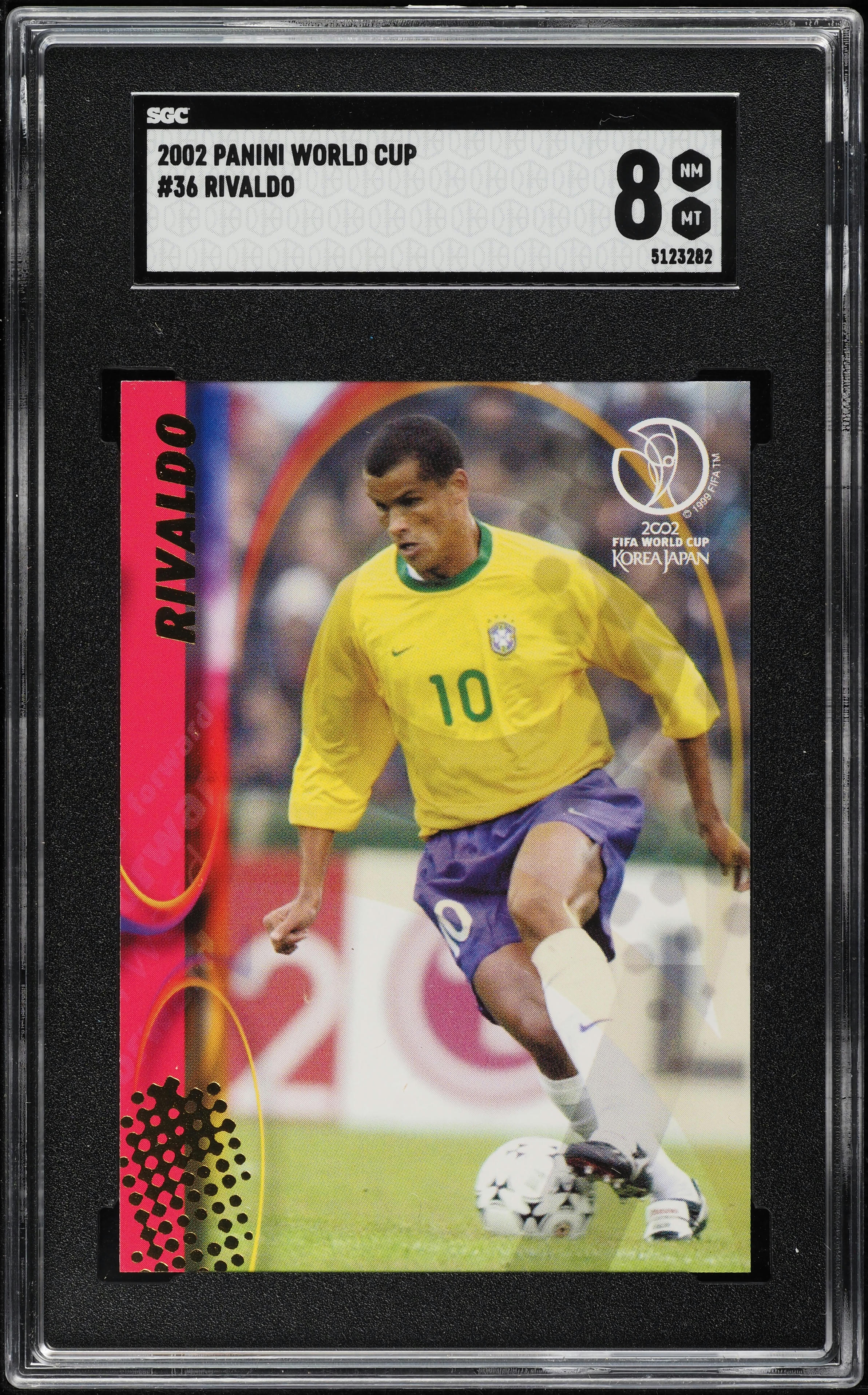 2002 Panini World Cup Rivaldo #36 SGC 8 NM-MT