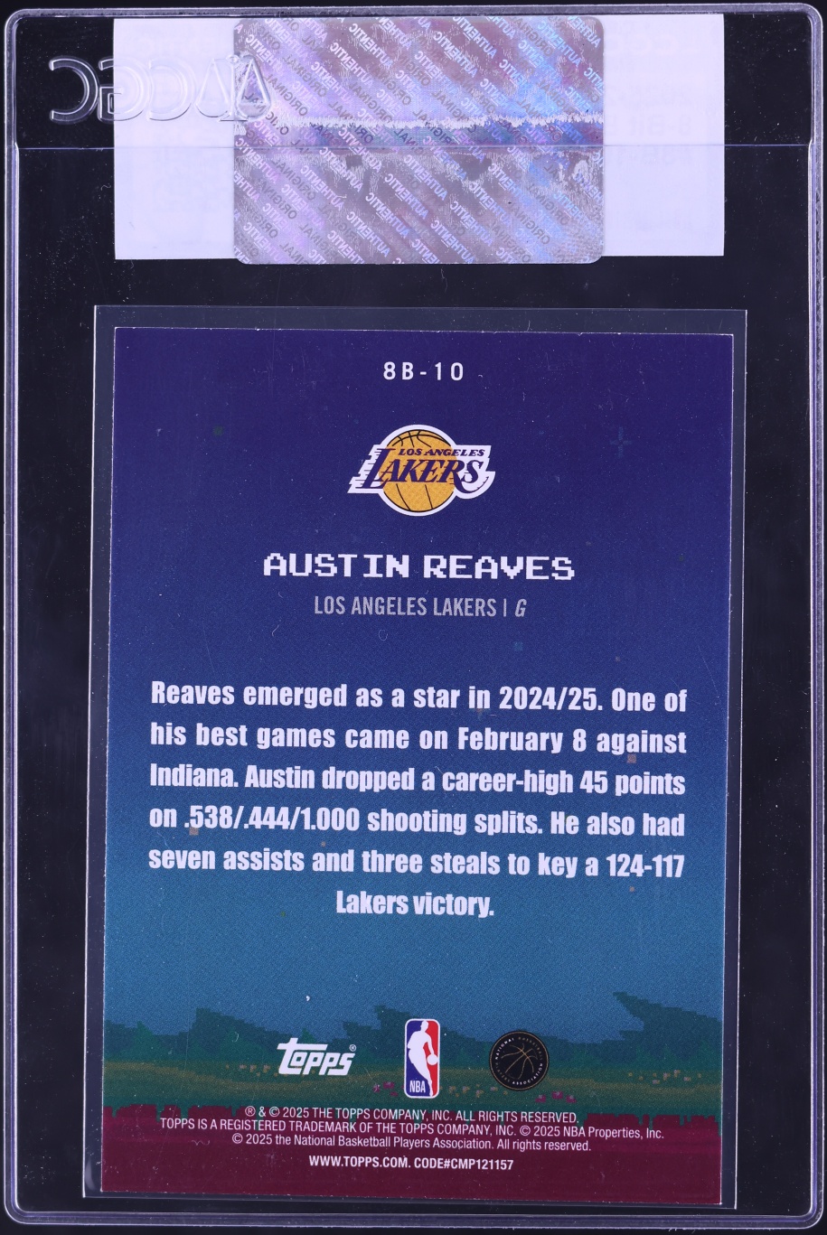 2025 Topps 8-Bit Ballers Austin Reaves #8B-10 CGC AUTH